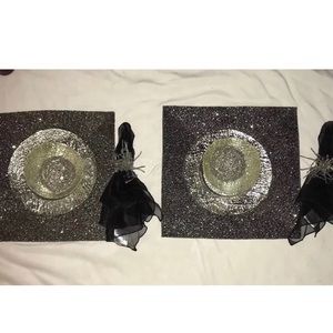 Two z gallerie silver metallic decorative bowls